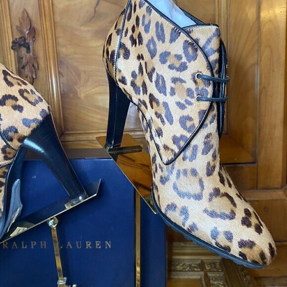 Ralph Lauren Fall Runway Collection Made in Italy Cayla Leopard Haircalf Boot - Picture 14 of 16